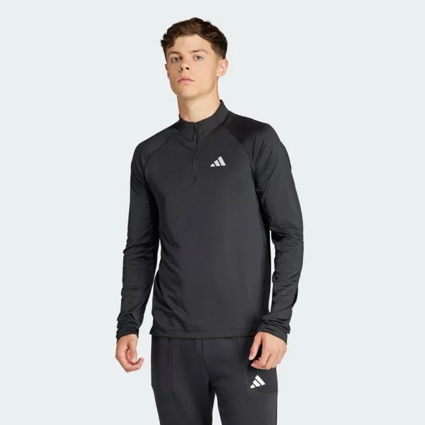 Толстовка Adidas Gym + Training 1/4 Zip Long Sleeve T-Shirt, черный