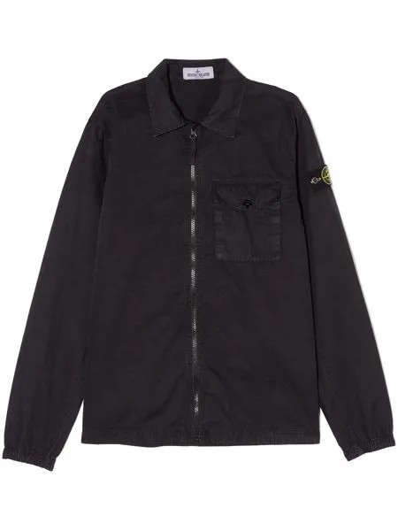 Stone Island Junior куртка на молнии с нашивкой Compass