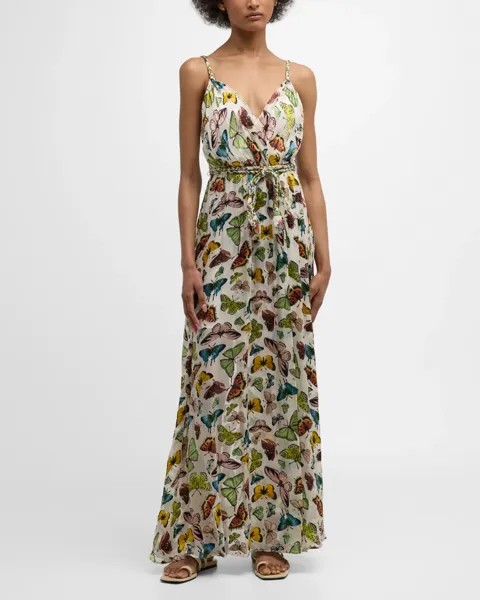 Платье Boundless Butterfly Renita с оборками и запахом Alice + Olivia, цвет Boundless Butterfly
