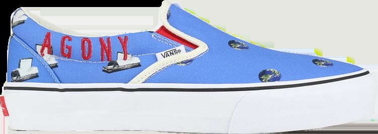 Кеды Vans Cali Thornhill Dewitt x Vault Classic Slip-On LX Blue Crisis Actor, синий