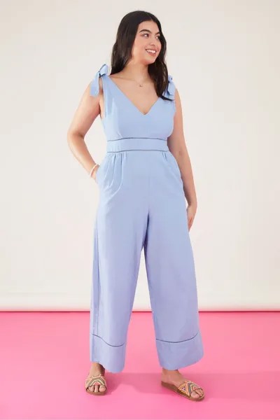 Комбинезон с глубоким вырезом и завязками на плечах Accessorize, синий
