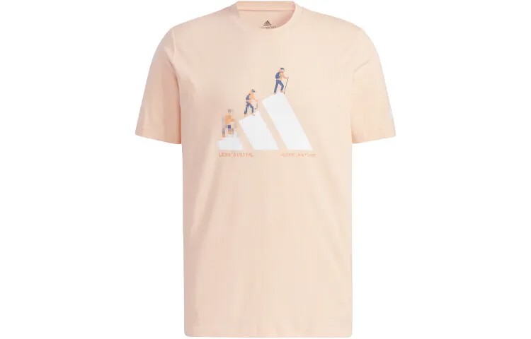 Футболка унисекс Stadium Heather/Haze Coral Adidas, цвет Stadium Heather/Haze Coral
