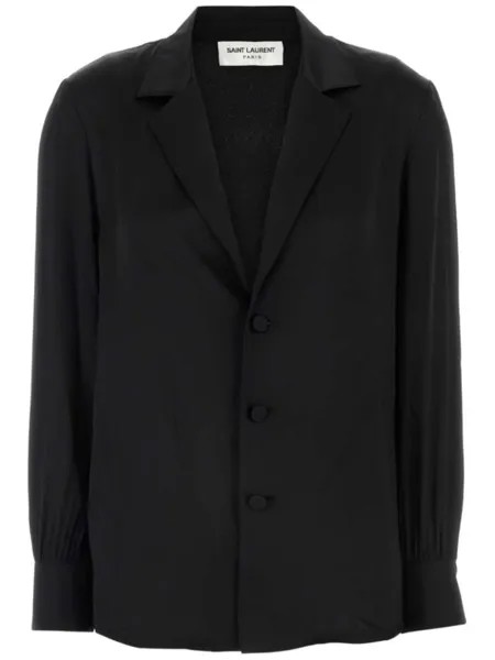 Saint Laurent шелковая атласная рубашка, черный