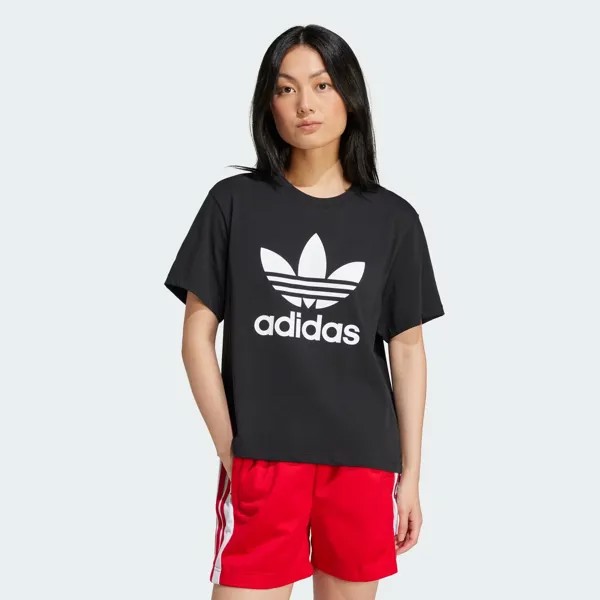 Свободная футболка Adicolor с трилистником Adidas, цвет Black