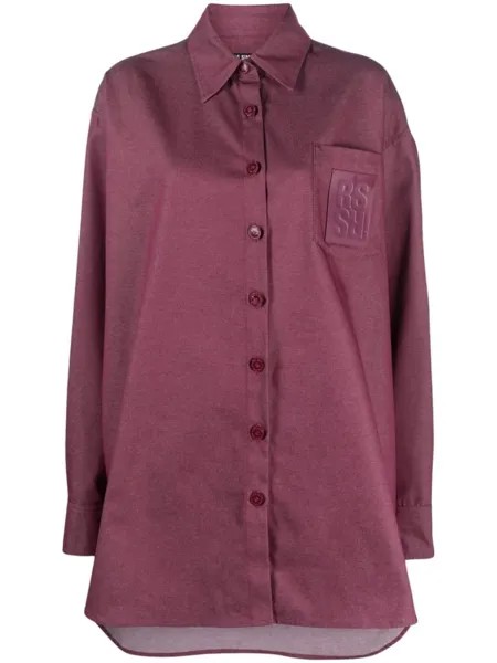 Raf Simons рубашка оверсайз с нашивкой-логотипом, красный
