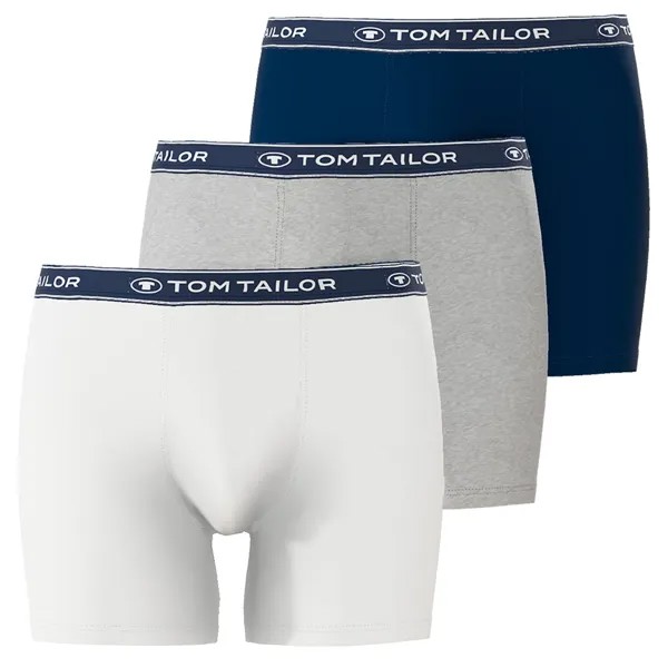 Боксеры Tom Tailor Boxershorts 3 шт, цвет Grau / Weiss / Navy