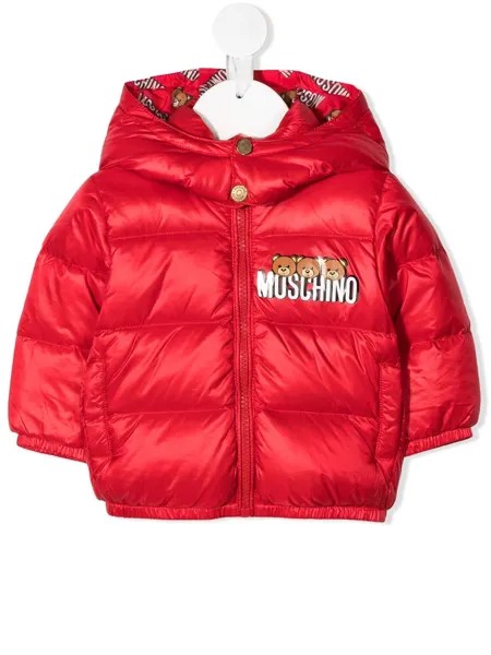 Moschino Kids пуховик с логотипом Teddy Bear