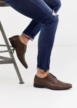 Светло-коричневые туфли дерби с перфорацией Burton Menswear-Коричневый