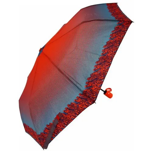 Зонт Rainbrella, полуавтомат, 3 сложения, купол 103 см., 8 спиц, система «антиветер», чехол в комплекте, для женщин, красный, голубой