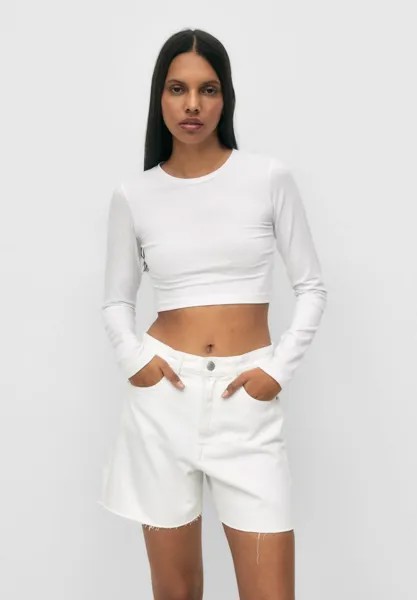 Джинсовые шорты PULL&BEAR, белый