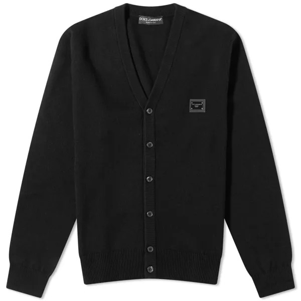 Вязаный кардиган с пластинками Dolce & Gabbana, черный