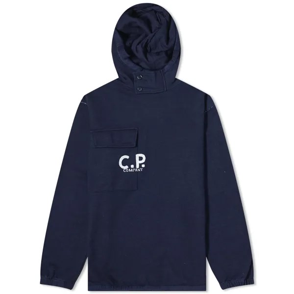 Худи C.P. Company Indigo Fleece Hoodie, цвет Denim-Normal Washed 40°
