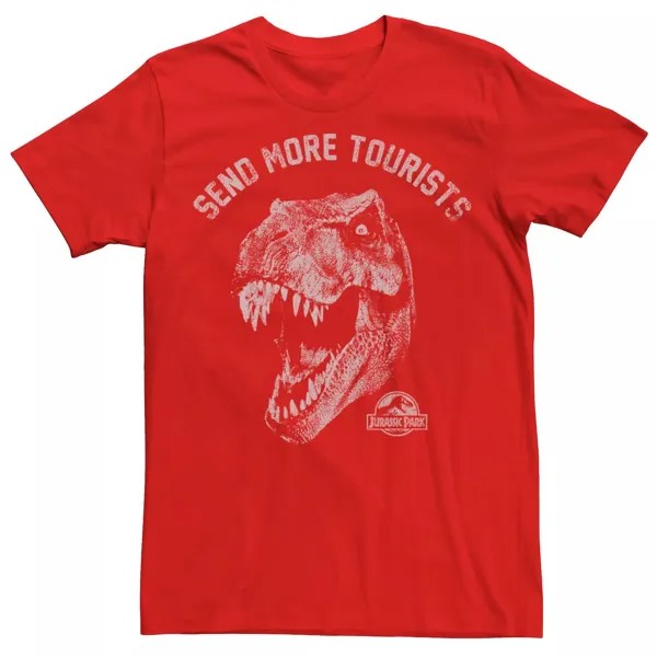 Мужская футболка «Тираннозавр из Парка Юрского периода» рекомендуется присылать больше туристов Licensed Character, красный
