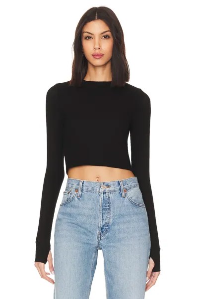 Топ Michael Lauren Panama Long Sleeve Crop, черный
