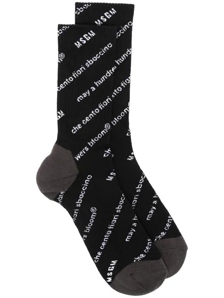 MSGM носки вязки интарсия с надписью