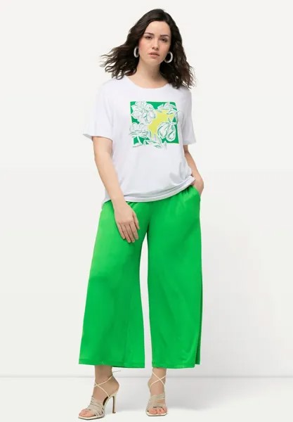 Тканевые брюки CULOTTE, STRUCTUUR, KUITLANG, RECHTE PIJPEN, ELASTISCHE BAND Ulla Popken, зеленый