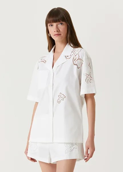 Рубашка с вышивкой Versace, белый