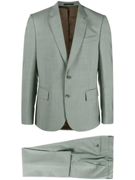 Paul Smith шерстяной костюм с однобортным пиджаком, зеленый