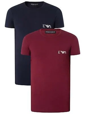 Emporio Armani Mens 2 Pack Lounge Crew T-shirt, Разноцветный
