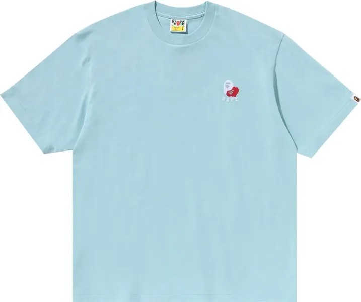 Футболка BAPE Ape Head 2 Point Relaxed Fit 'Sax', синий
