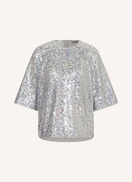 Блузка-рубашка с пайетками Essentiel Antwerp, серебряный