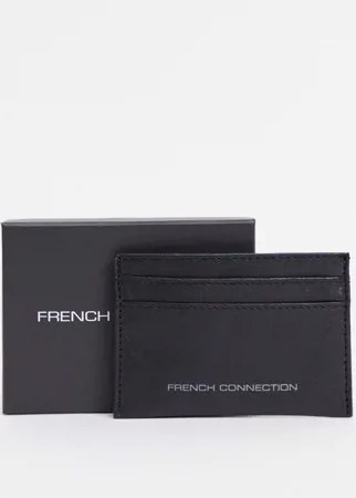 Классический кошелек для пластиковых карт черного цвета с контрастной надписью цвета металлик French Connection-Черный цвет