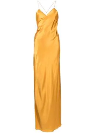 Michelle Mason вечернее платье с перекрестными бретелями и запахом
