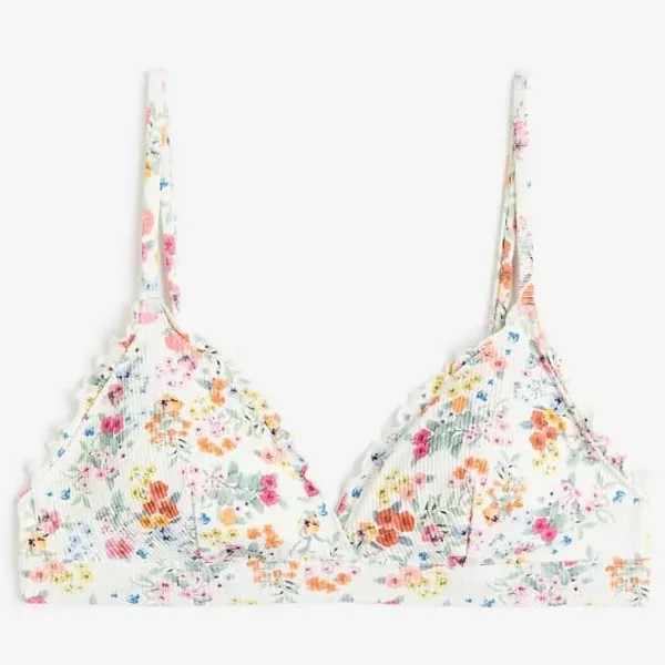 Лиф H&M Padded Triangle Bikini, белый