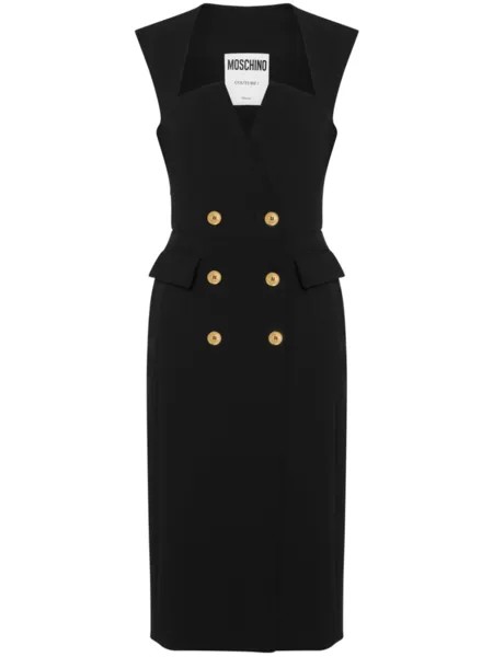 Moschino двубортное платье с запахом, черный