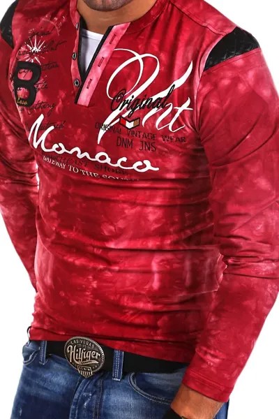 Лонгслив behype Langarmshirt P Monaco, красный