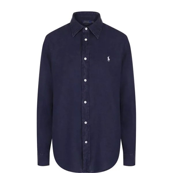 Однотонная льняная блуза свободного кроя Polo Ralph Lauren