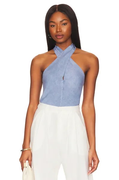 Топ Bella Dahl Cross Neck Smocked Halter, цвет Mykonos Blue