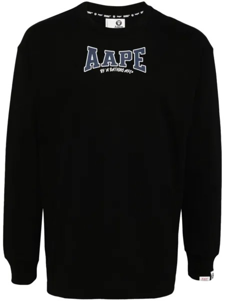 AAPE BY *A BATHING APE лонгслив с логотипом, черный