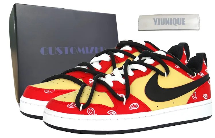 Кроссовки Nike Court Borough Skateboarding Shoes Women's Low-top Yellow, красный