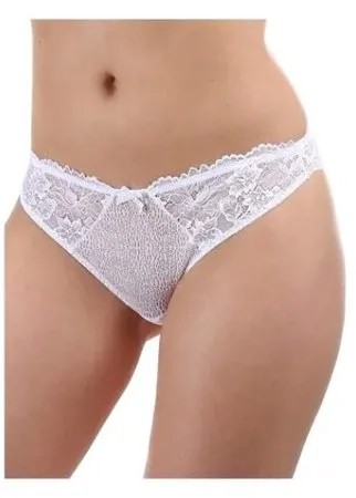 Dimanche lingerie Трусы Charm бразилиана средней посадки с кружевом, размер 3, белый