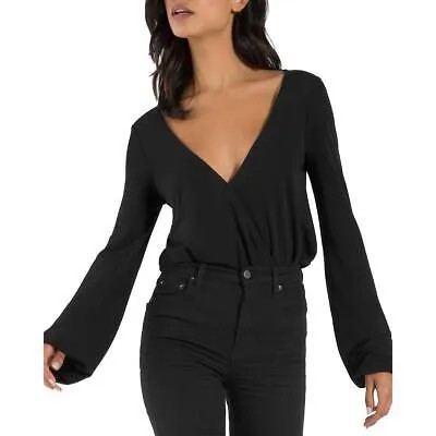 ATM Womens Black Solid Cami Casual Bodysuit Top L BHFO 0629
