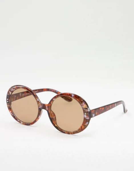 Солнцезащитные очки в стиле oversized с круглыми линзами AJ Morgan Romance-Коричневый цвет