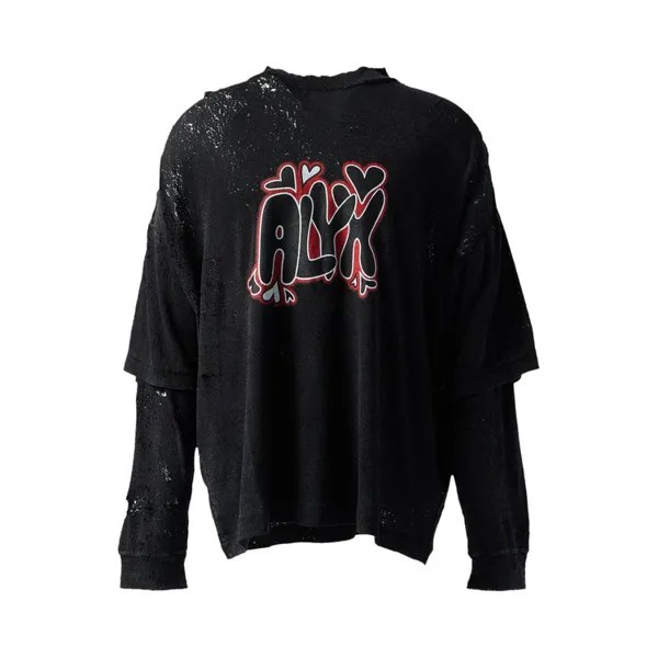 Футболка 1017 ALYX 9SM Double Sleeve Needle Punch T-Shirt, черный