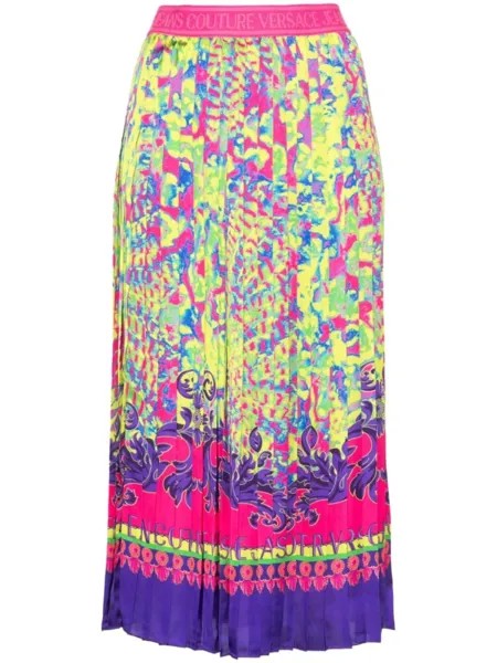 Versace Jeans Couture юбка миди с абстрактным принтом, розовый