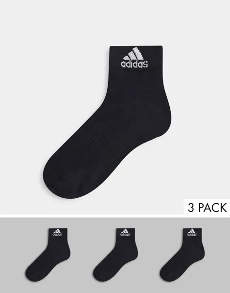 3 пары черных носков до щиколотки adidas Training-Черный цвет