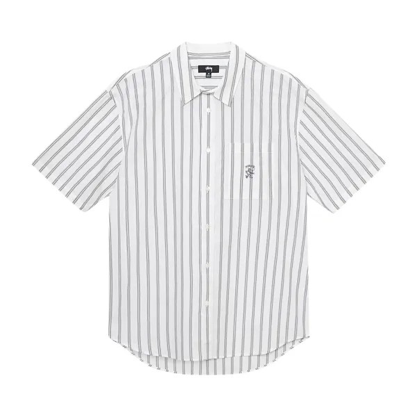 Рубашка в полоску с короткими рукавами свободного кроя Stussy Off White Stripes