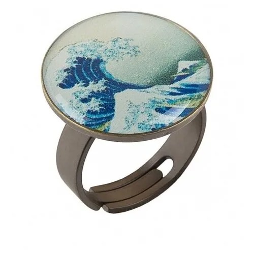 Кольцо Clara Bijoux, бижутерный сплав, эмаль, белый, голубой