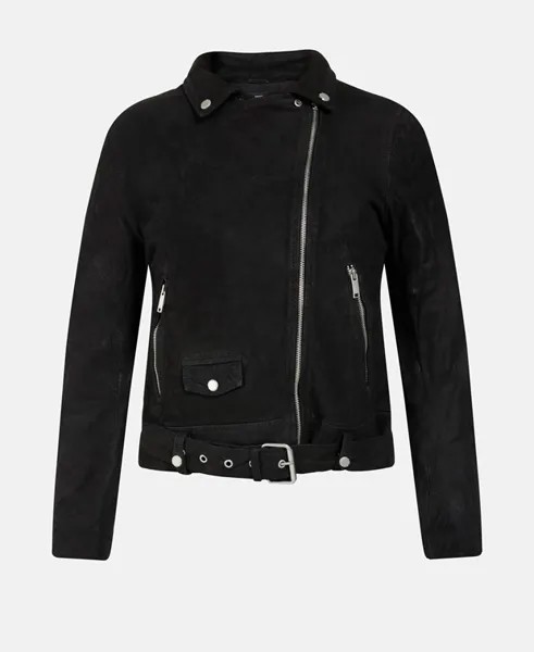 Кожаный пиджак DKNY, черный