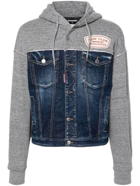 Dsquared2 куртка с капюшоном и вставками, синий