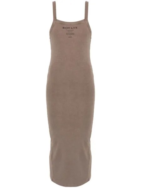 ROTATE BIRGER CHRISTENSEN платье макси с логотипом, коричневый