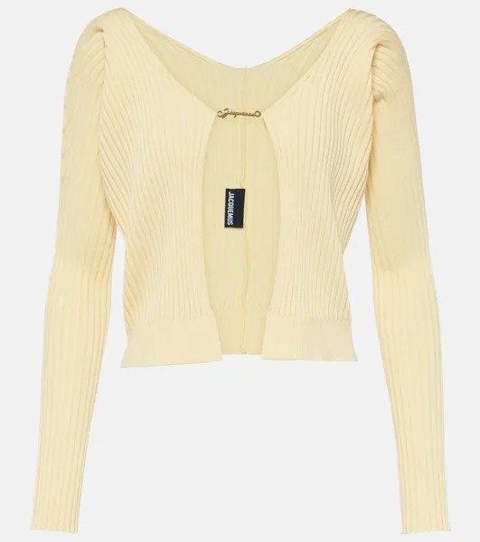 Длинный кардиган в рубчик La Maille Pralù Jacquemus, желтый