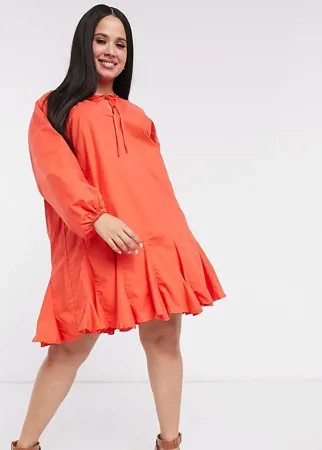 Красное платье мини А-силуэта с вставками-клиньями ASOS DESIGN Curve-Красный
