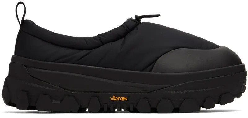 Черные стеганые тапочки Vibram AMOMENTO