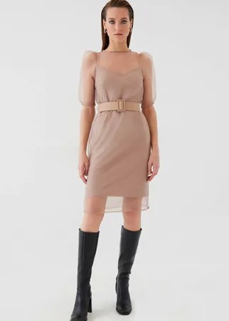 Вечернее платье женское ZARINA 422029569 бежевое 92