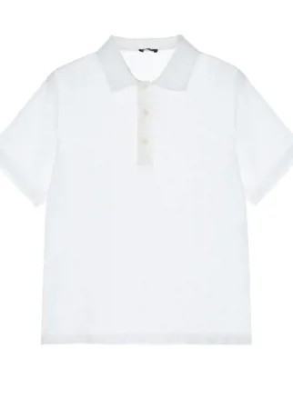 Белая футболка-поло на пуговицах IL Gufo